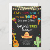 Invitation à l'anniversaire de la fête de trois ie (Devant / Derrière)