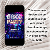 Invitation à l'anniversaire de la fête Disco du Re