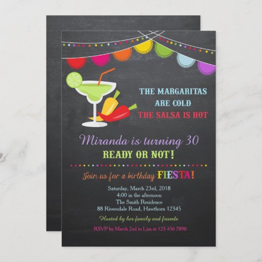 Invitation à l'anniversaire de la fête / Invitatio (Devant / Derrière)