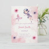 Invitation à l'anniversaire de la fête rose (Debout devant)