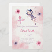 Invitation à l'anniversaire de la fête rose (Devant / Derrière)