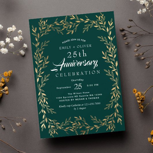 Invitation à l'anniversaire de la feuille d'or ver