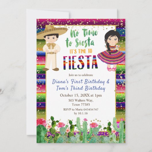 Invitation à l'anniversaire de la Fiesta de Cactus (Devant)