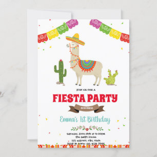 Invitation à l'anniversaire de la Fiesta llama mex