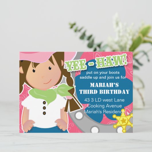 Invitation à l'anniversaire de la fille (Debout devant)