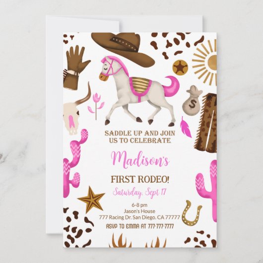 Invitation à l'anniversaire de la fille (Devant)