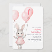 Invitation à l'anniversaire de la fille Balloon (Devant)