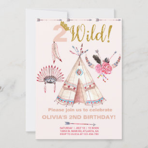 Invitation à l'anniversaire de la fille de deux bo