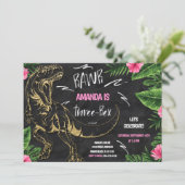 Invitation à l'anniversaire de la fille Dinosaur à (Debout devant)