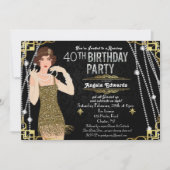 Invitation à l'anniversaire de la fille Flapper (Devant)