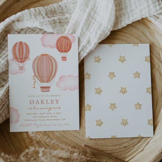Invitation à l'anniversaire de la fille Hot Air Ba