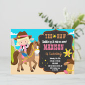 Invitation à l'anniversaire de la fille Invitation (Debout devant)