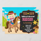 Invitation à l'anniversaire de la fille Invitation (Devant / Derrière)