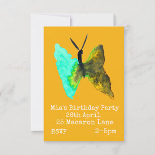 Invitation à l'anniversaire de la fille papillon c