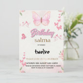 Invitation à l'anniversaire de la fille papillon r (Debout devant)