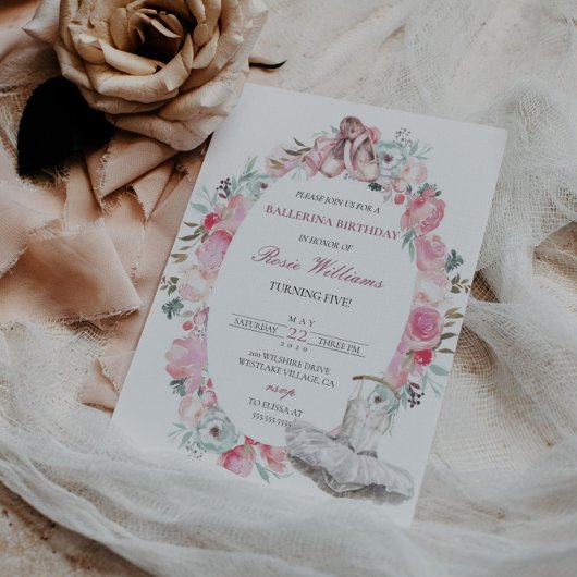 Invitation à l'anniversaire de la fille rose numér