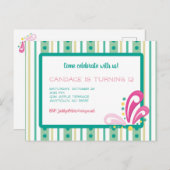 Invitation à l'anniversaire de la fille Tween (Devant / Derrière)