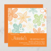 ・ Invitation à l'anniversaire de la Fleur (Devant / Derrière)