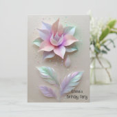 Invitation à l'anniversaire de la fleur d'or rose (Debout devant)