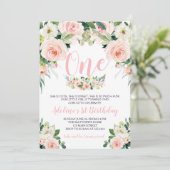 Invitation à l'anniversaire de la fleur rose (Debout devant)