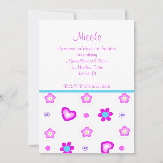 invitation à l'anniversaire de la floraison cardia (Devant)