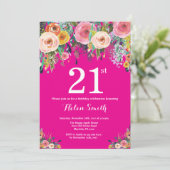 Invitation à l'anniversaire de la florale rose cha (Debout devant)