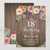 Invitation à l'anniversaire de la florale russe po (Devant / Derrière)