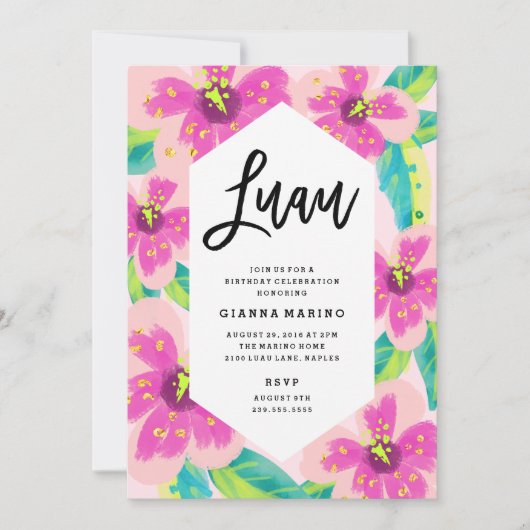 Invitation à l'anniversaire de la flore tropicale  (Devant)