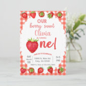 Invitation à l'anniversaire de la fraise Berry. (Debout devant)