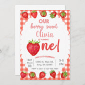 Invitation à l'anniversaire de la fraise Berry. (Devant / Derrière)