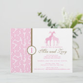 Invitation à l'anniversaire de la Girafe - Twin Gi (Debout devant)