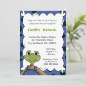Invitation à l'anniversaire de la grenouille (Debout devant)
