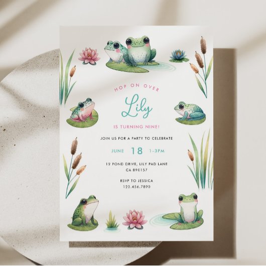 Invitation à l'anniversaire de la grenouille