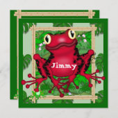 INVITATION À L'ANNIVERSAIRE DE LA Grenouille (Devant / Derrière)