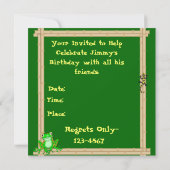 INVITATION À L'ANNIVERSAIRE DE LA Grenouille (Dos)