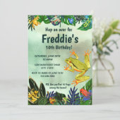 Invitation à l'anniversaire de la grenouille à arb (Debout devant)