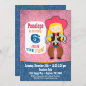 Invitation à l'anniversaire de la jeune fille - Fi (Devant / Derrière)