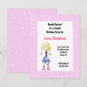 Invitation à l'anniversaire de la jeune fille rose (Devant / Derrière)