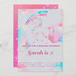 invitation à l'anniversaire de la licorne