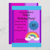 Invitation à l'anniversaire de la licorne arc-en-c (Devant / Derrière)
