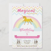 Invitation à l'anniversaire de la licorne arc-en-c (Devant)