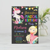 Invitation à l'anniversaire de la licorne et de la (Debout devant)