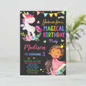 Invitation à l'anniversaire de la licorne et de la (Debout devant)