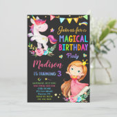 Invitation à l'anniversaire de la licorne et de la (Debout devant)