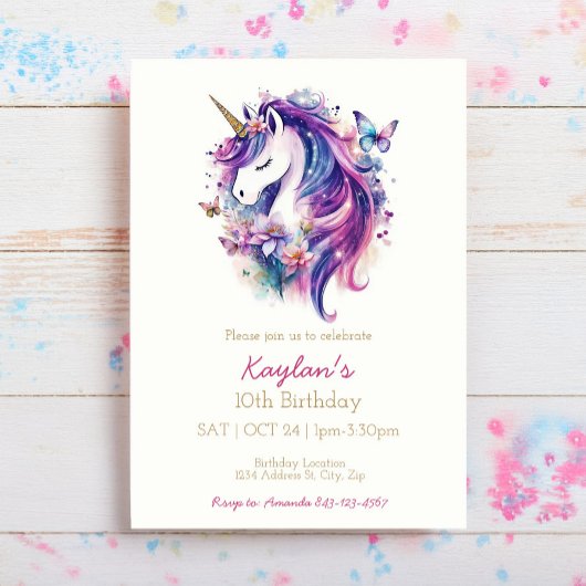 Invitation à l'anniversaire de la licorne | Invita