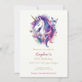 Invitation à l'anniversaire de la licorne | Invita (Devant)