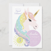 Invitation à l'anniversaire de la licorne, Rainbow (Devant)