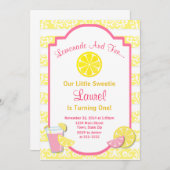 Invitation à l'anniversaire de la limonade Pink Le (Devant / Derrière)