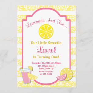 Invitation à l'anniversaire de la limonade Pink Le