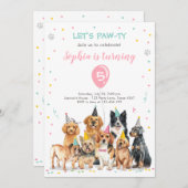 Invitation à l'anniversaire de la marionnette Fête (Devant / Derrière)